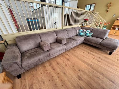 Taupe loungebank 410*230 Eetkamertafel 200*100 met 6 stoelen, Huis en Inrichting, Banken | Complete zithoeken, Zo goed als nieuw