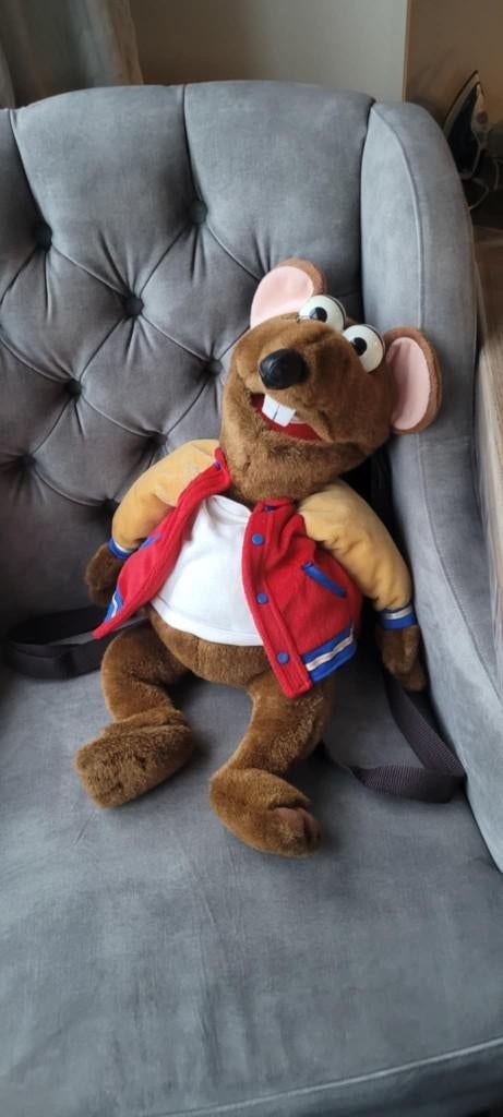Rizzo rat / the muppet show / rugzak / knuffel /zeldzaam, Ophalen of Verzenden, Zo goed als nieuw, Overige typen