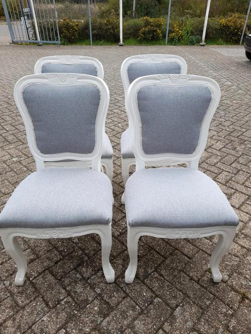 Set 4 mooie landelijke stoelen opnieuw gestoffeerd, Huis en Inrichting, Stoelen, Ophalen of Verzenden