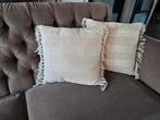 Ibiza/boho kussens met franje creme, Ophalen of Verzenden, Zo goed als nieuw