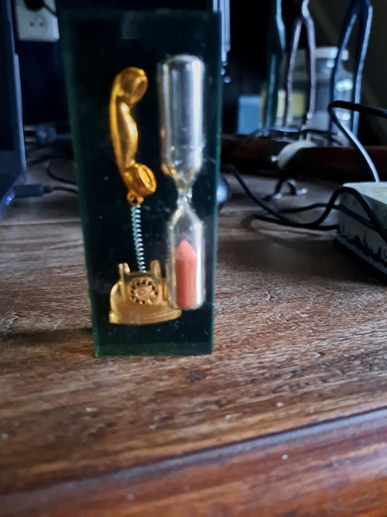 Zandloper met telefoon decoratie, Ophalen, Gebruikt, Gebruiksvoorwerp