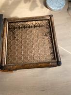 Vintage rotan tafel rookglas manoe tafel, Huis en Inrichting, Tafels | Salontafels, Ophalen, 50 tot 100 cm, Minder dan 50 cm