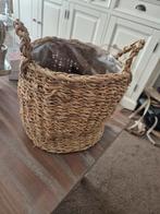Rieten Mand - Plantenmand met Handvatten, Mand, Rond, Ophalen of Verzenden, Zo goed als nieuw
