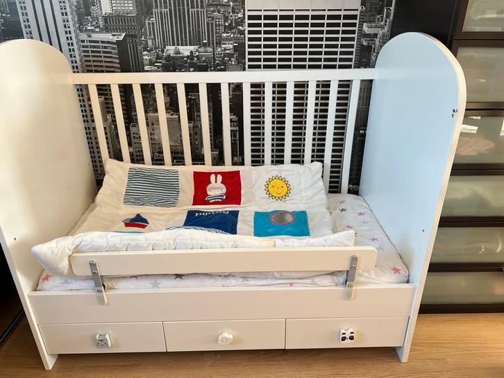 Ikea Gonatt Kinderbedje + Bamboe Matras, Kinderen en Baby's, Babywiegjes en Ledikanten, Gebruikt, Ledikant, Ophalen