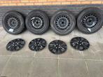 VW polo 15 inch stalen velgen+ winterbanden, Ophalen, 15 inch, Banden en Velgen, 185 mm
