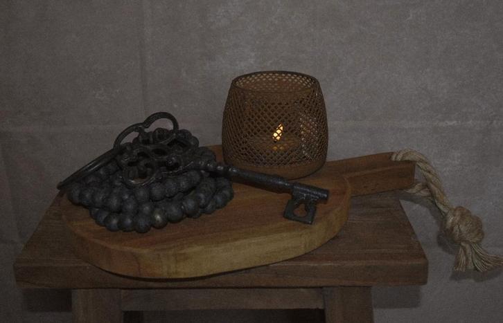 Candle & Key Set met Ovalen Plank, Antiek en Kunst, Antiek | Woonaccessoires, Ophalen of Verzenden