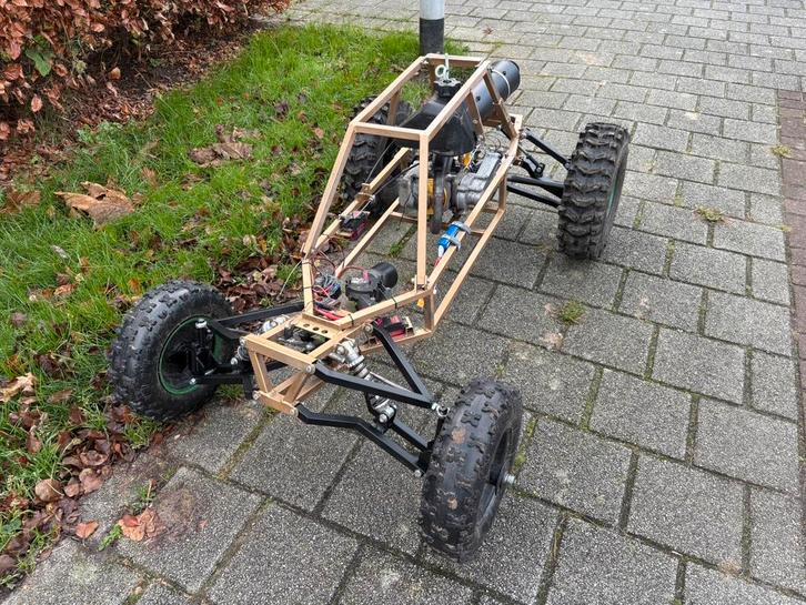 XXL RC auto, 50cc 2-takt, trekstarter met fietskar, Hobby en Vrije tijd, Modelbouw | Radiografisch | Auto's, Gebruikt, Auto offroad