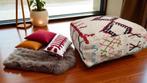 Handgemaakte marokkaanse poef, berber poefen, Ophalen of Verzenden, Zo goed als nieuw, 50 tot 75 cm, Vierkant