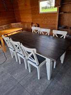 tafel met 6 stoelen, Huis en Inrichting, Tafels | Eettafels, Ophalen, Gebruikt, Vijf personen of meer, 150 tot 200 cm