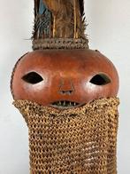 250984 Afrikaans Salampasu kalebas masker uit Congo., Antiek en Kunst, Kunst | Niet-Westerse kunst, Ophalen of Verzenden