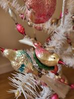 Oude kerstversiering vogels op clip en nest, Ophalen of Verzenden, Gebruikt