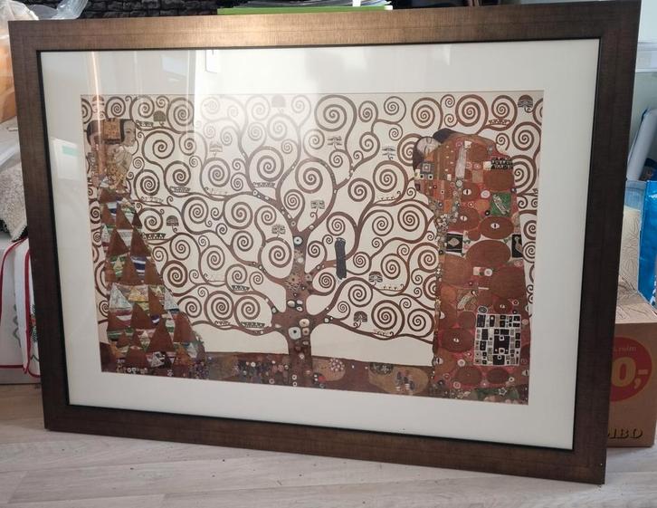 Gustav Klimt - Levensboom in zware houten lijst, Antiek en Kunst, Kunst | Schilderijen | Klassiek, Ophalen