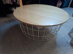 Leuke ronde salontafel met metalen onderstel, Huis en Inrichting, Gebruikt, 50 tot 100 cm, Rond, Metaal