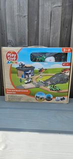 Playtive houten treinset met politiebureau, Kinderen en Baby's, Speelgoed | Houten speelgoed, Ophalen, Gebruikt