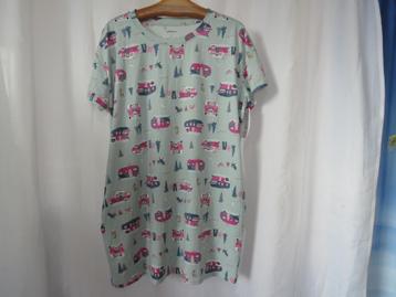 nieuw mint groen nachtshirt caravanprint mt l-xl Joyspun beschikbaar voor biedingen