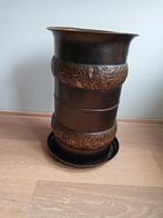 42hgx26diam. antieke koperen parapluebak met koperbeslag, Huis en Inrichting, Woonaccessoires | Paraplubakken, Ophalen of Verzenden