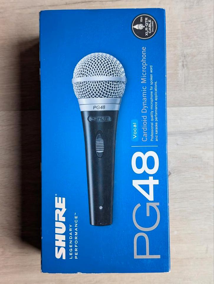 Shure PG48 Microfoon - Zo goed als nieuw + Extras, Muziek en Instrumenten, Microfoons, Zo goed als nieuw, Zangmicrofoon, Ophalen of Verzenden