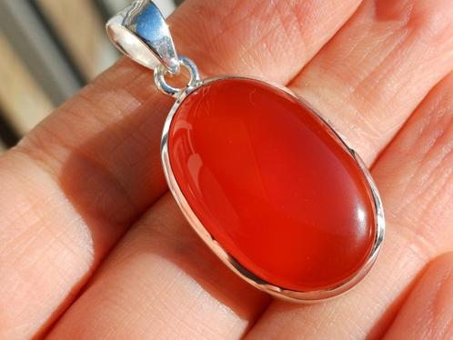Vanoli - 925 zilveren kettinghanger met carneool agaat, Sieraden, Tassen en Uiterlijk, Ringen, Nieuw, Dame, 17 tot 18, Oranje