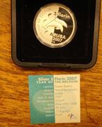 Zilver Proof 5 Florin Aruba 2007 Dolfijn, Postzegels en Munten, Verzenden, Koningin Beatrix, Losse munt, Zilver