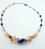 Cocktail Ketting Met Zilver & Glazen Stenen & Kralen, Verzenden, ., Zo goed als nieuw, .