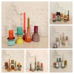 Kandelaars samengesteld van vintage keramiek aardewerk, Overige materialen, Crème, Ophalen of Verzenden, Zo goed als nieuw