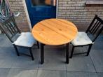 Ronde tafel 85cm met 2 stoelen, Huis en Inrichting, Tafels | Eettafels, 50 tot 100 cm, Rond, Gebruikt, Ophalen of Verzenden