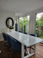 6 blauwe Riviera Maison eetkamerstoelen, Huis en Inrichting, Stoelen, Ophalen, Zo goed als nieuw, Blauw, Vijf, Zes of meer stoelen