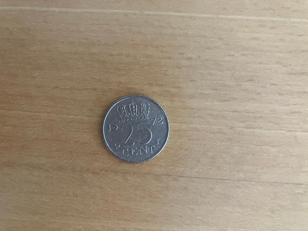 Kwartje 1972, Ophalen of Verzenden, Koningin Juliana, 25 cent, Losse munt