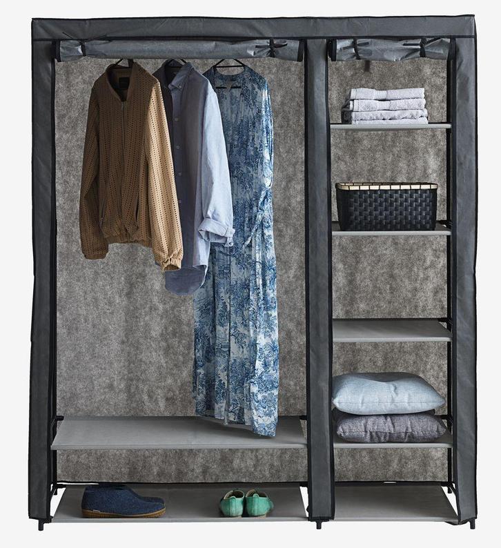 Jysk kledingkast DAMHUS 149x174 donkergrijs, Huis en Inrichting, Kasten | Kledingkasten, Nieuw, 150 tot 200 cm, 100 tot 150 cm