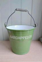 Prachtig! Grote vintage emaille emmer groen aardappelen, Ophalen of Verzenden