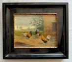 DUITS==Afred Schönian 1856-1936 == kippen bij boerderij, Antiek en Kunst, Kunst | Schilderijen | Klassiek, Ophalen of Verzenden
