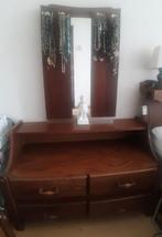 Vintage Toilet Tafel Kaptafel, Make-up tafel, Huis en Inrichting, Tafels | Kaptafels, Ophalen, 100 tot 150 cm, Massief, stevig, robuust, eiken, retro, vintage, modern