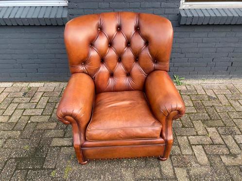 XL Chesterfield fauteuil cognac bendic, Huis en Inrichting, Fauteuils, Zo goed als nieuw, 75 tot 100 cm, Ophalen of Verzenden