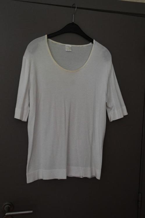 Witte polo met ronde hals - M&S Mode - 44/46, Kleding | Heren, Polo's, Gedragen, Maat 46 (S) of kleiner, Wit, Ophalen of Verzenden