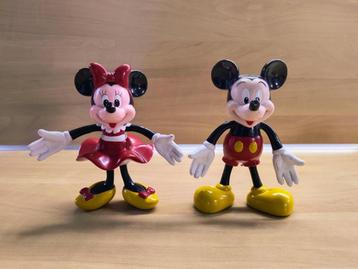 Originele Disney Mickey en Minnie plastic pop figuren beschikbaar voor biedingen