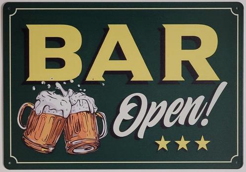 Bar open bar bier reclamebord van metaal wandbord deco, Huis en Inrichting, Woonaccessoires | Tekstborden en Spreuken, Nieuw, Ophalen of Verzenden