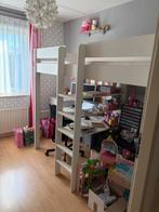 Hoogslaper met bureau en chillhoek - wit hout, Ophalen, Gebruikt, Hoogslaper