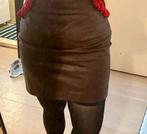 Leren Cognac Donker Kleurig Rokje maat M, Kleding | Dames, Rokken, Maat 38/40 (M), Bruin, Verzenden, Zo goed als nieuw