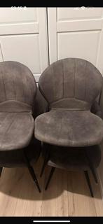 Grijs Leer suede stoelen, Ophalen, Zo goed als nieuw, Grijs, Leer
