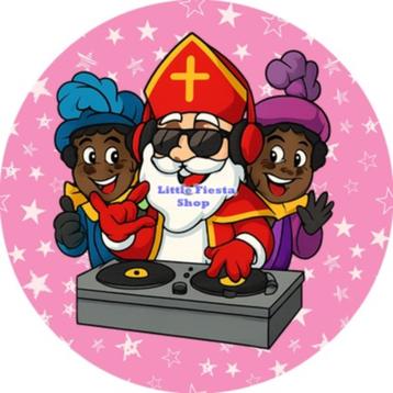 L458 icing frosting dj sint en pieten 20cm eetbare taart top beschikbaar voor biedingen