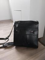 Zwart leren schoudertas, Ophalen of Verzenden, Gebruikt, Zwart, Leer