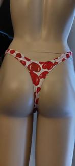 string hartjes, maat S, M, L, per 2 stuks te koop, Verzenden, Wit, String