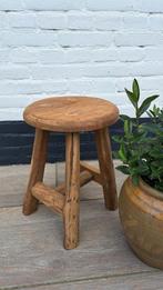 Teakhouten melk krukje (Rond), Ophalen of Verzenden, Nieuw, Hout