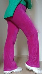 Sam Friday geribde hoge taille flared broek fuchsia roze M, Kleding | Dames, Maat 38/40 (M), Verzenden, Nieuw, Roze