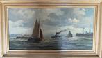 Gerard Wiegman (1875-1964) Olieverf Haven Rotterdam, Ophalen of Verzenden