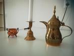 Messing keteltje, koperen kandelaar bel, snavelbekkan DALLAH, Ophalen of Verzenden, Koper