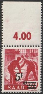Bez.zone Fr Saar 1947 232Z-II Arbeider 5f op 20p Postfris, Postzegels en Munten, Ophalen of Verzenden, Overige periodes, Postfris