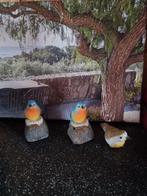 Leuke set van 3 vogelbeeldjes, Ophalen of Verzenden, Gebruikt, Steen, Dierenbeeld