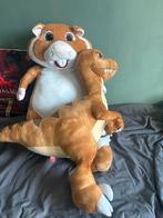 2 knuffels hamster en dino, Ophalen of Verzenden, Zo goed als nieuw, Overige typen
