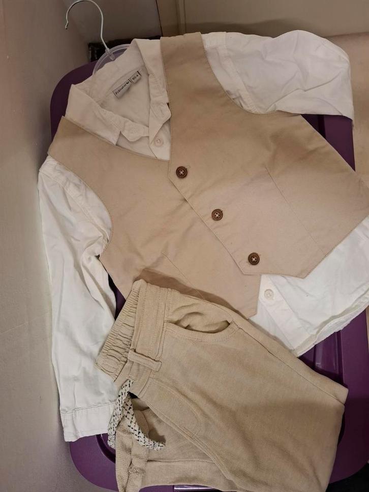 Maat 98 104 pak gilet set trouwkleding feest foto prenatal, Kinderen en Baby's, Kinderkleding | Maat 98, Zo goed als nieuw, Jongen